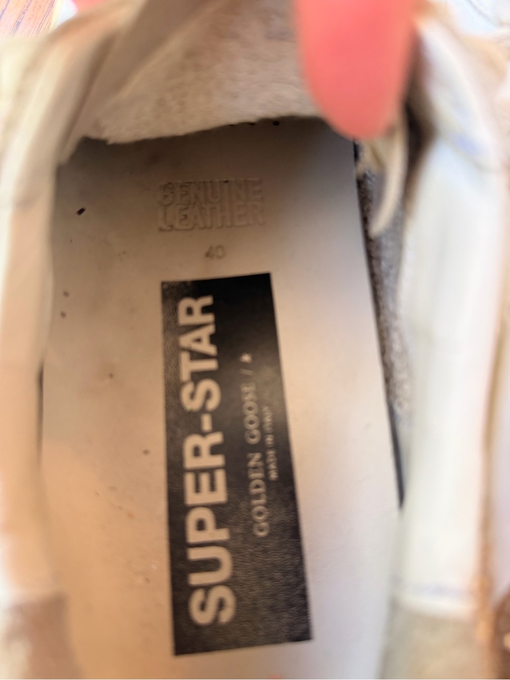 Golden Goose White Leather Star Accent Sneakers, size 40 - Picture 3 of 5